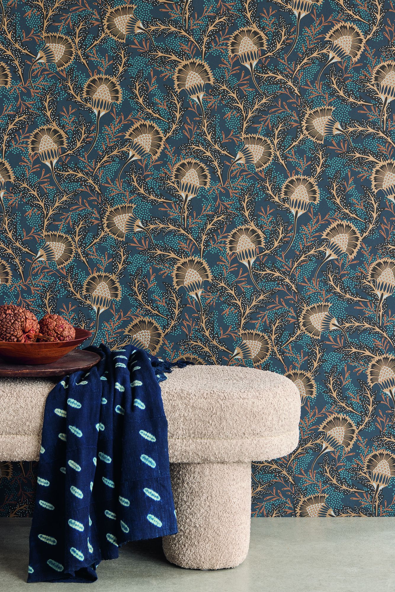 340215 Batik Blue Wallpaper by Eijffinger