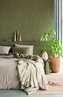 340262 Ethnic Stripe Green Wallpaper by Eijffinger
