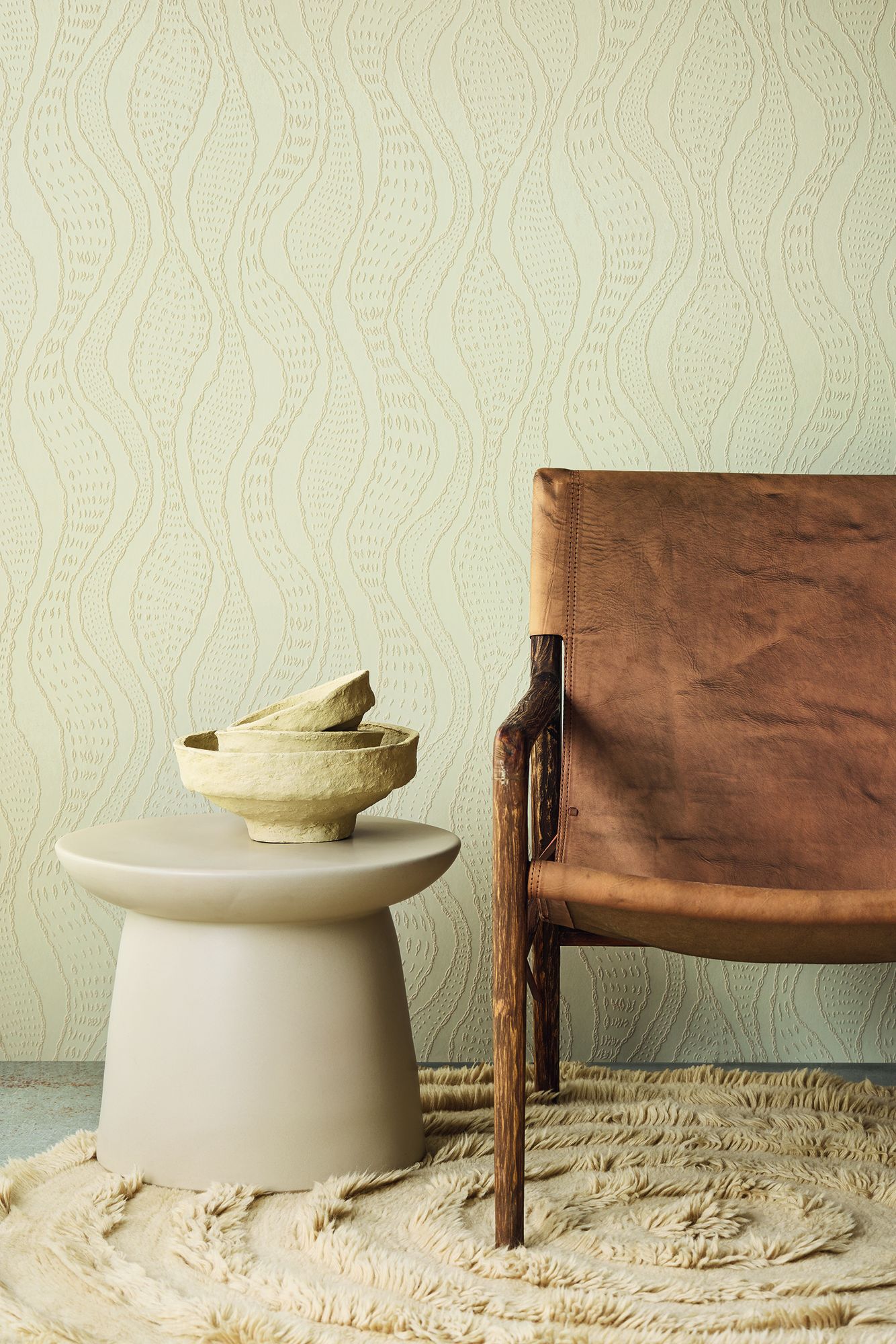 340353 Meander Sand Wallpaper by Eijffinger