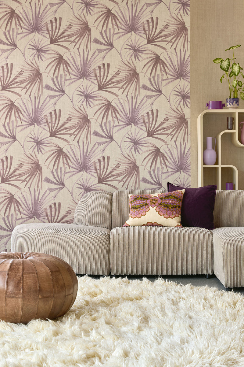 340512 Retro Palms Purple Groovy Wallpaper by Eijffinger