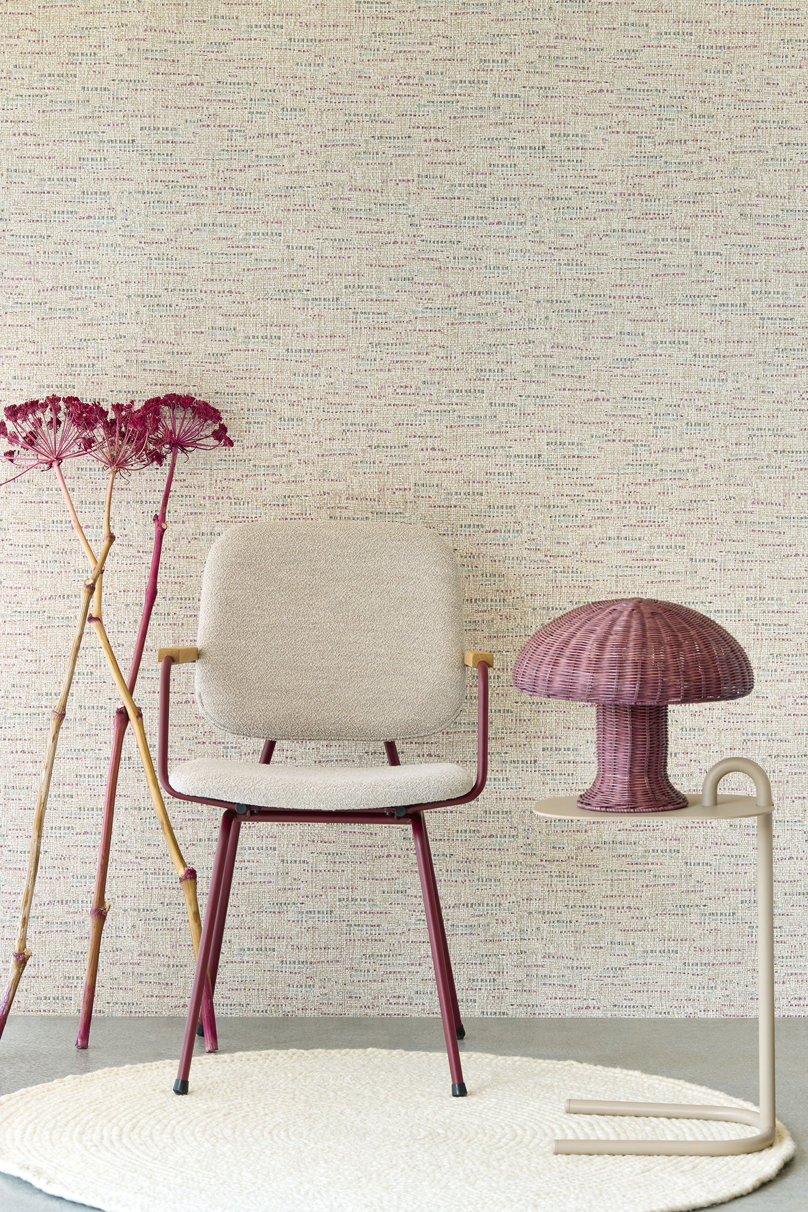 340530 Retro Texture White Pink Groovy Wallpaper by Eijffinger