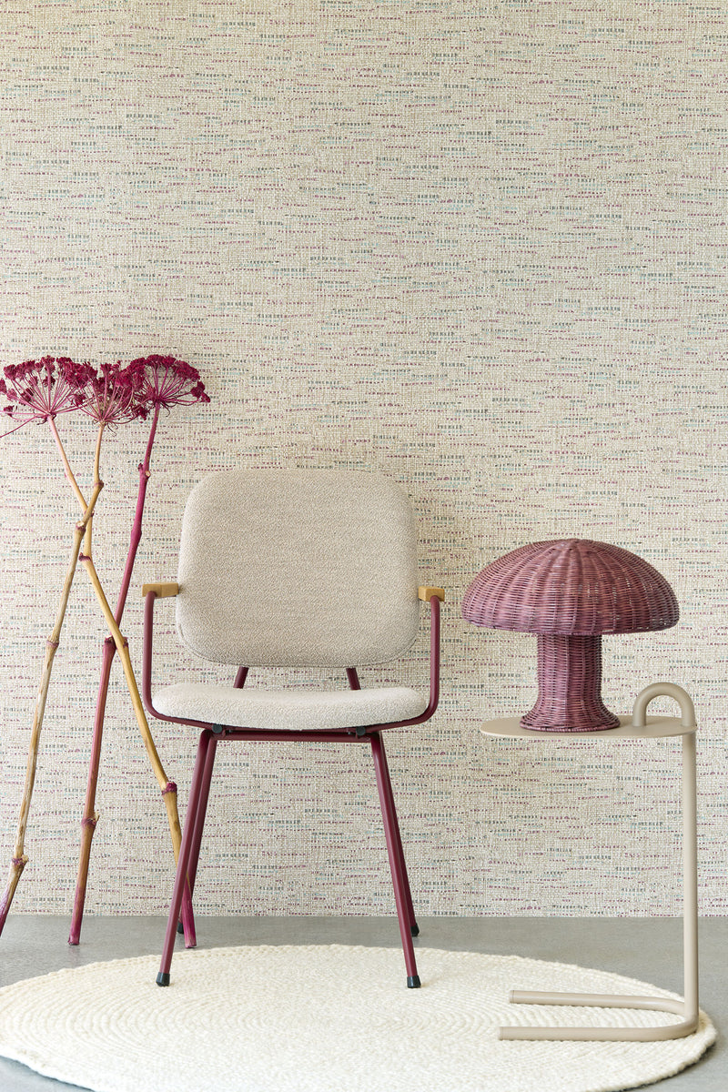 340530 Retro Texture White Pink Groovy Wallpaper by Eijffinger