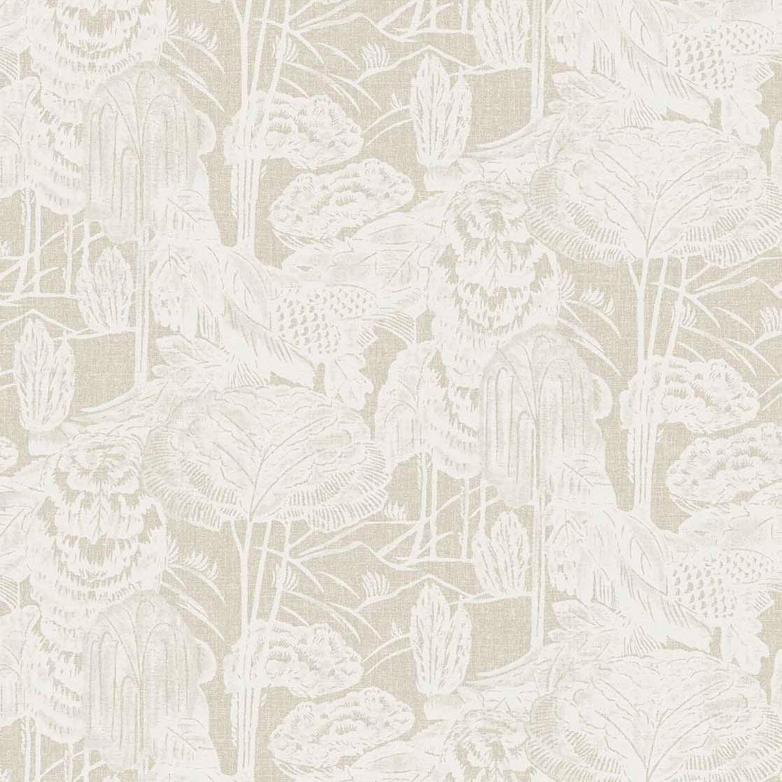 340540 Nostalgic Evergreen Cream Groovy Wallpaper by Eijffinger