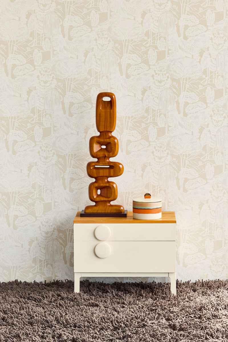 340540 Nostalgic Evergreen Cream Groovy Wallpaper by Eijffinger