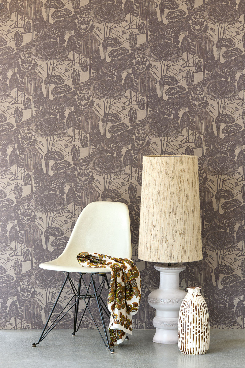 340541 Nostalgic Evergreen Beige Groovy Wallpaper by Eijffinger