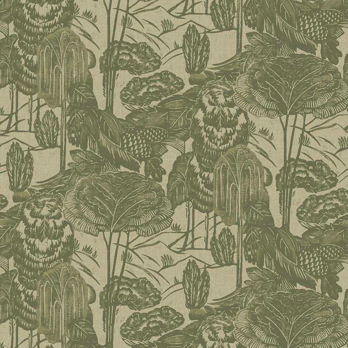 340542 Nostalgic Evergreen Green Groovy Wallpaper by Eijffinger