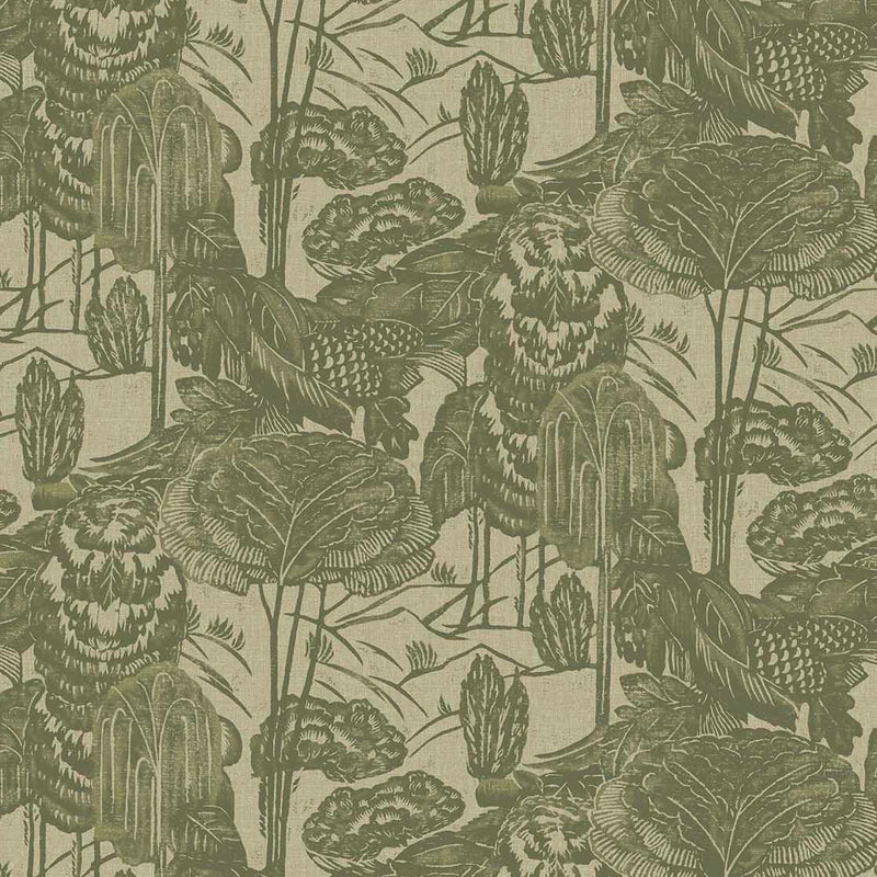 340542 Nostalgic Evergreen Green Groovy Wallpaper by Eijffinger