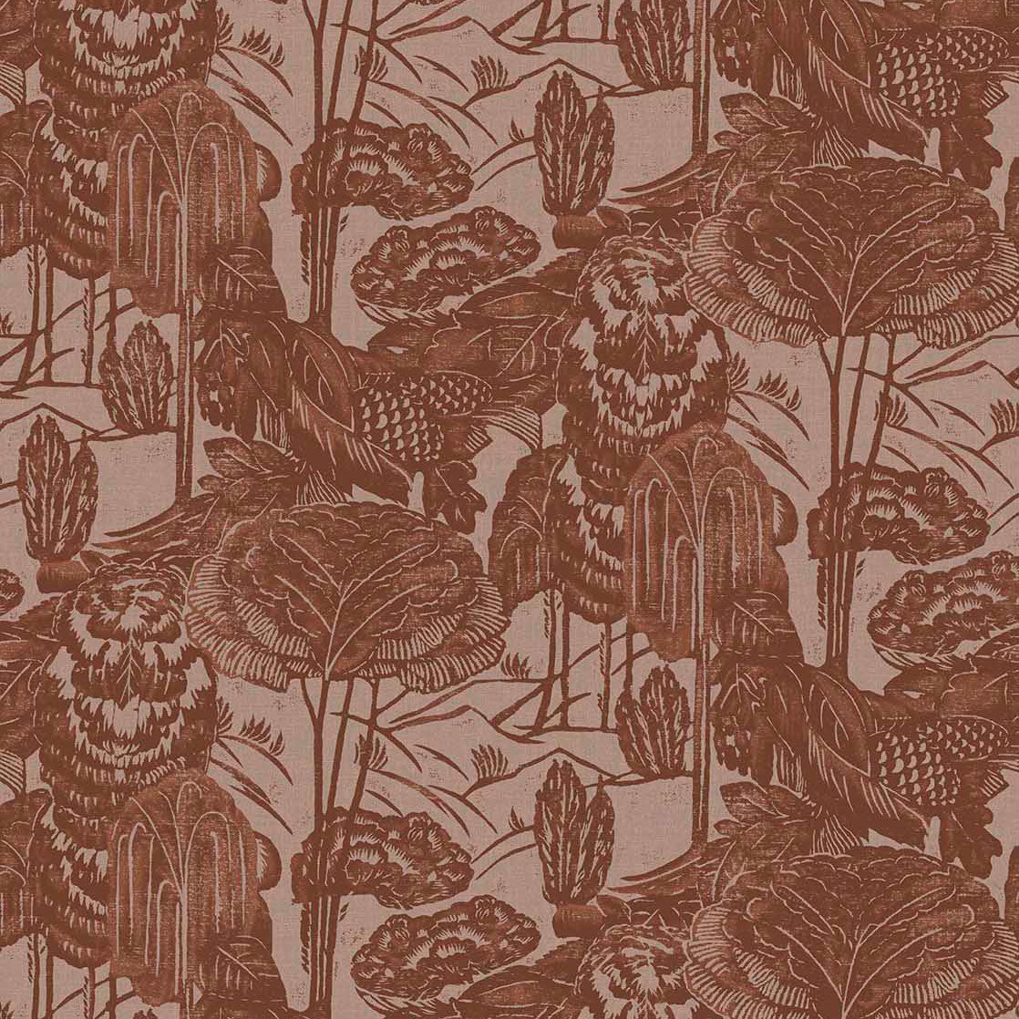 340544 Nostalgic Evergreen Red Groovy Wallpaper by Eijffinger