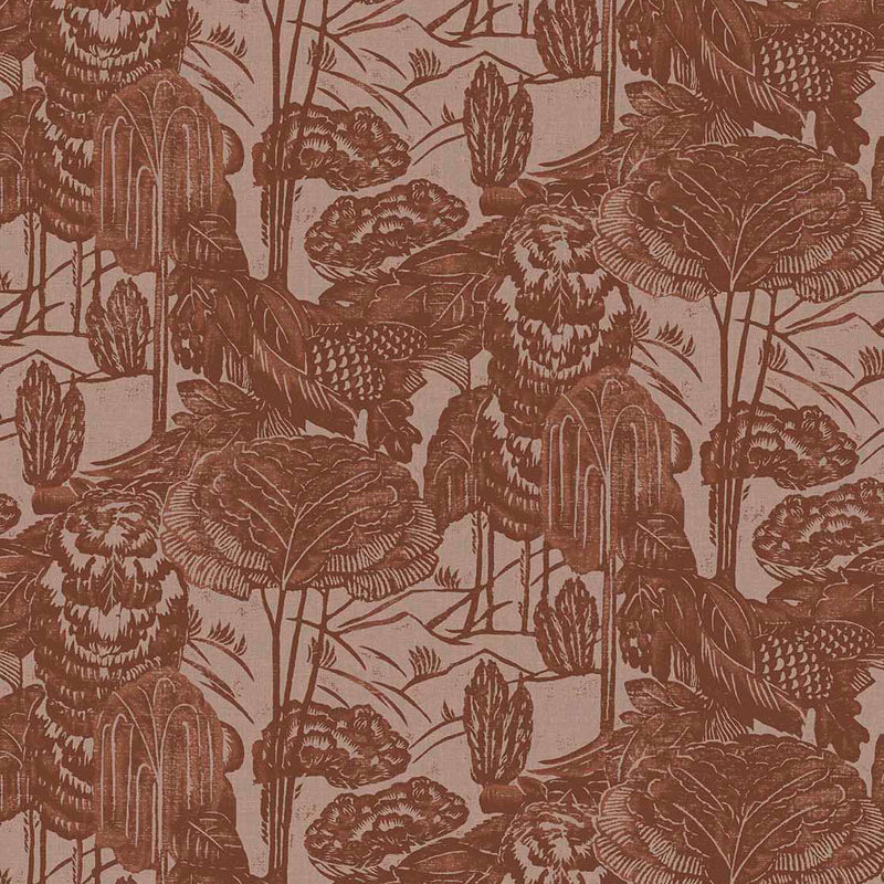 340544 Nostalgic Evergreen Red Groovy Wallpaper by Eijffinger