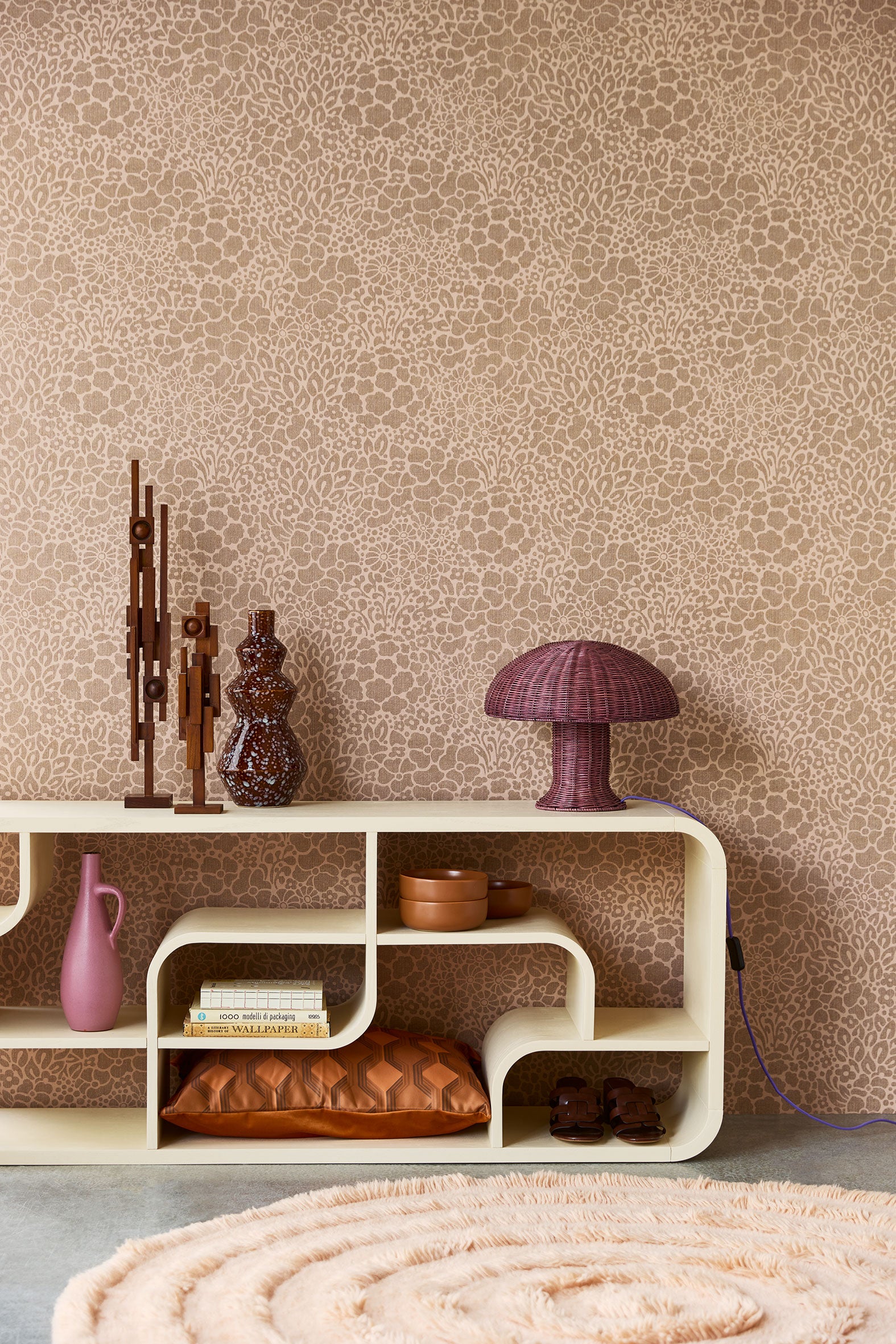 340554 Seventies Floral Pink Groovy Wallpaper by Eijffinger