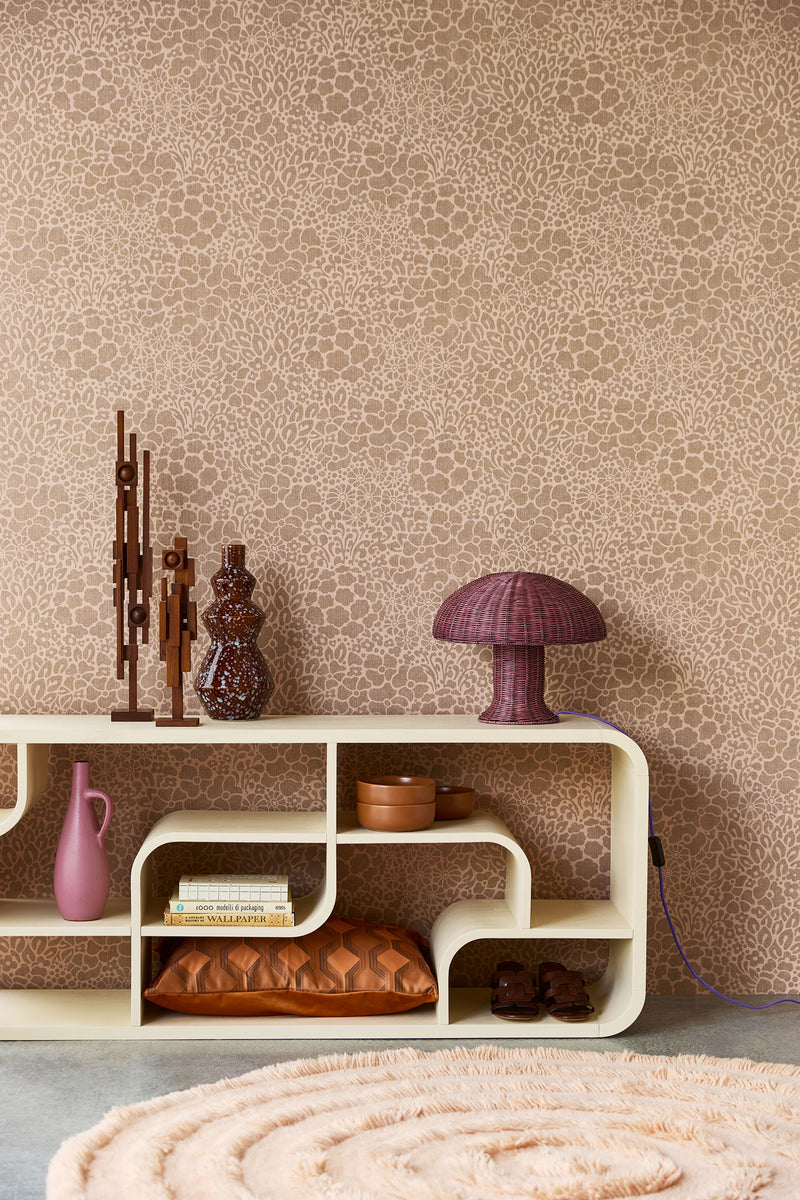 340554 Seventies Floral Pink Groovy Wallpaper by Eijffinger