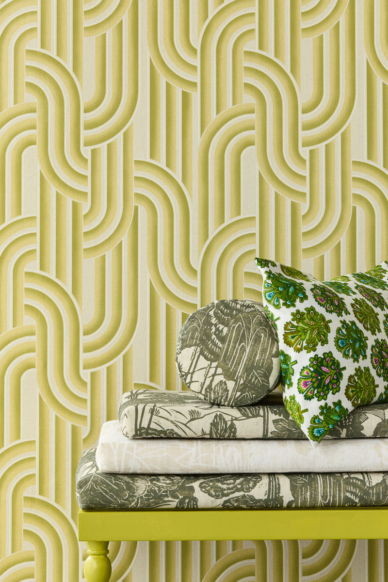 340562 Retro Arches Green Groovy Wallpaper by Eijffinger