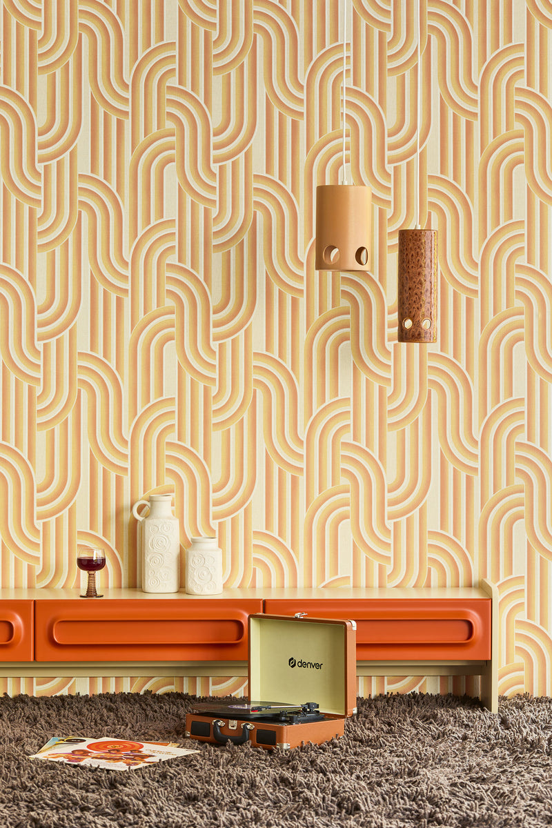 340563 Retro Arches Terracotta Groovy Wallpaper by Eijffinger