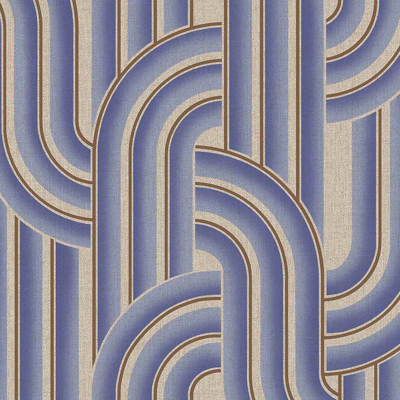 340565 Retro Arches Blue Groovy Wallpaper by Eijffinger
