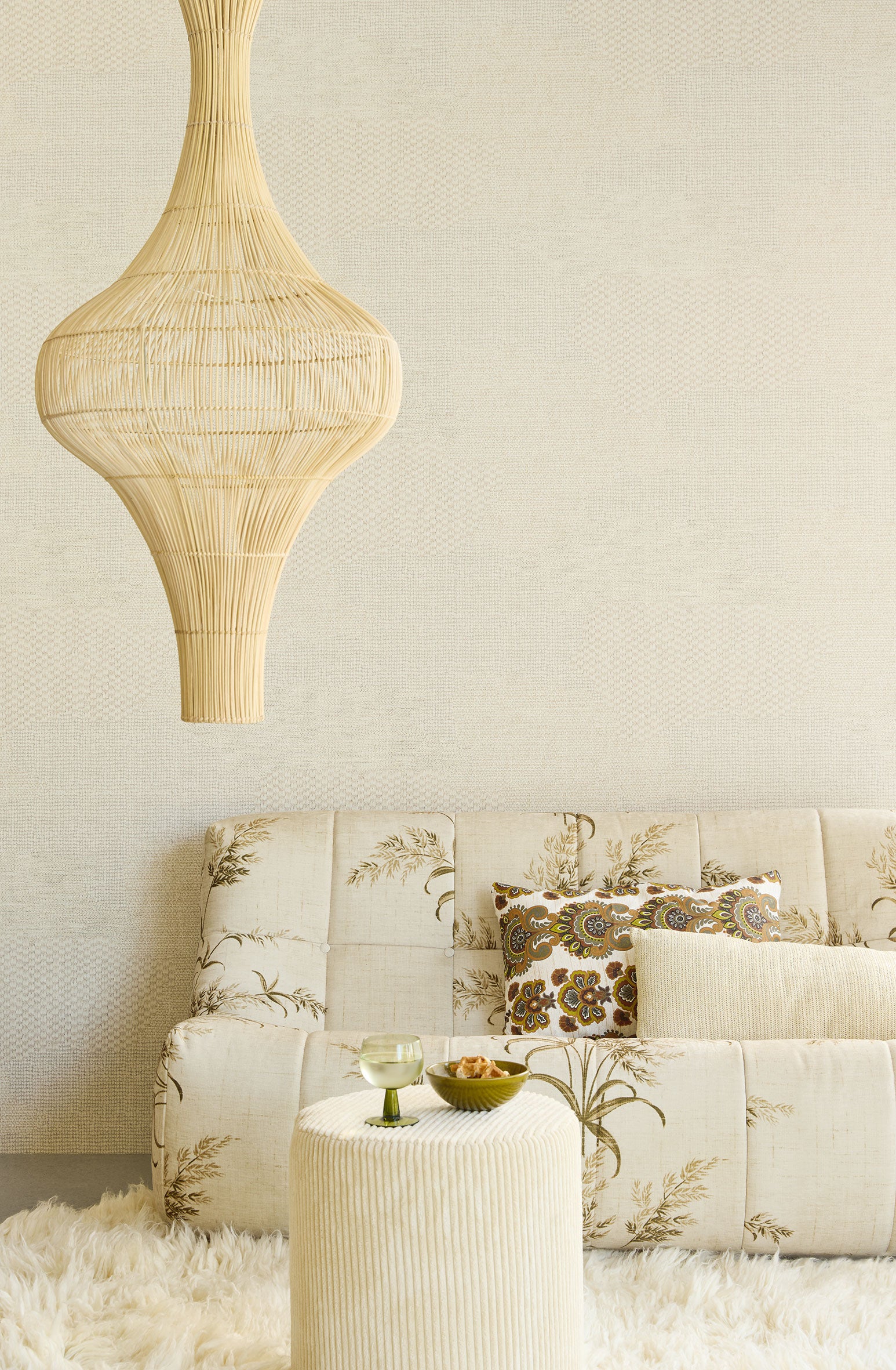 340580 Patchwork Weaves Cream Groovy Wallpaper by Eijffinger
