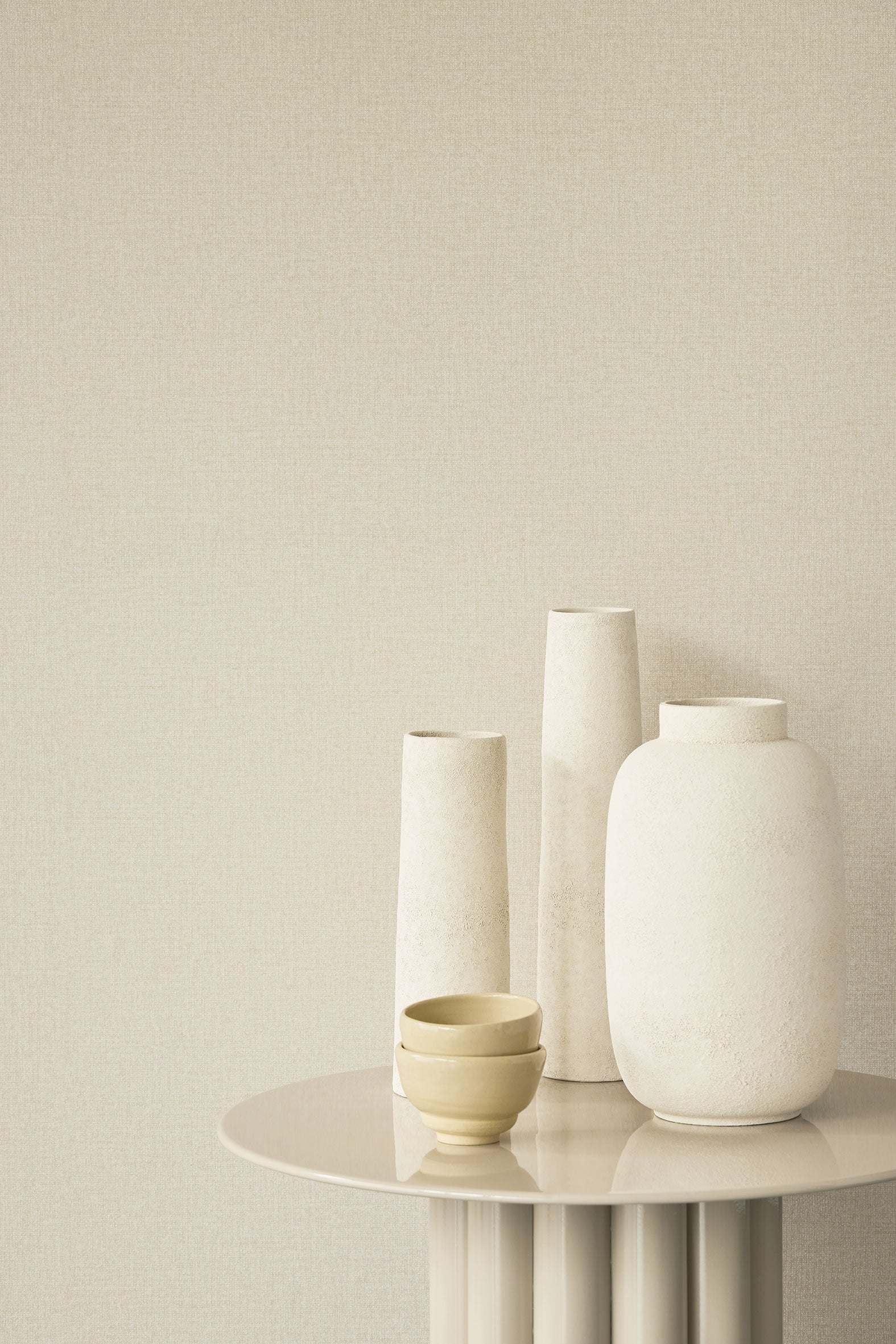 340612 Plain Texture Cream Linen Look Wallpaper by Eijffinger
