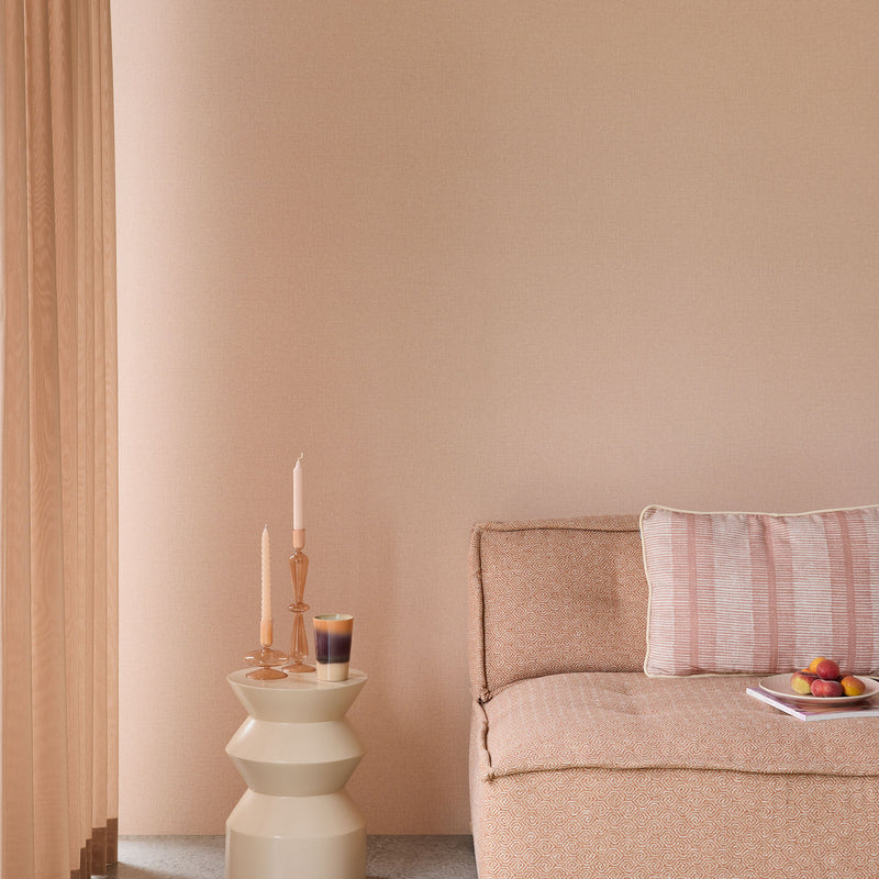 340622 Plain Texture Peach Linen Look Wallpaper by Eijffinger