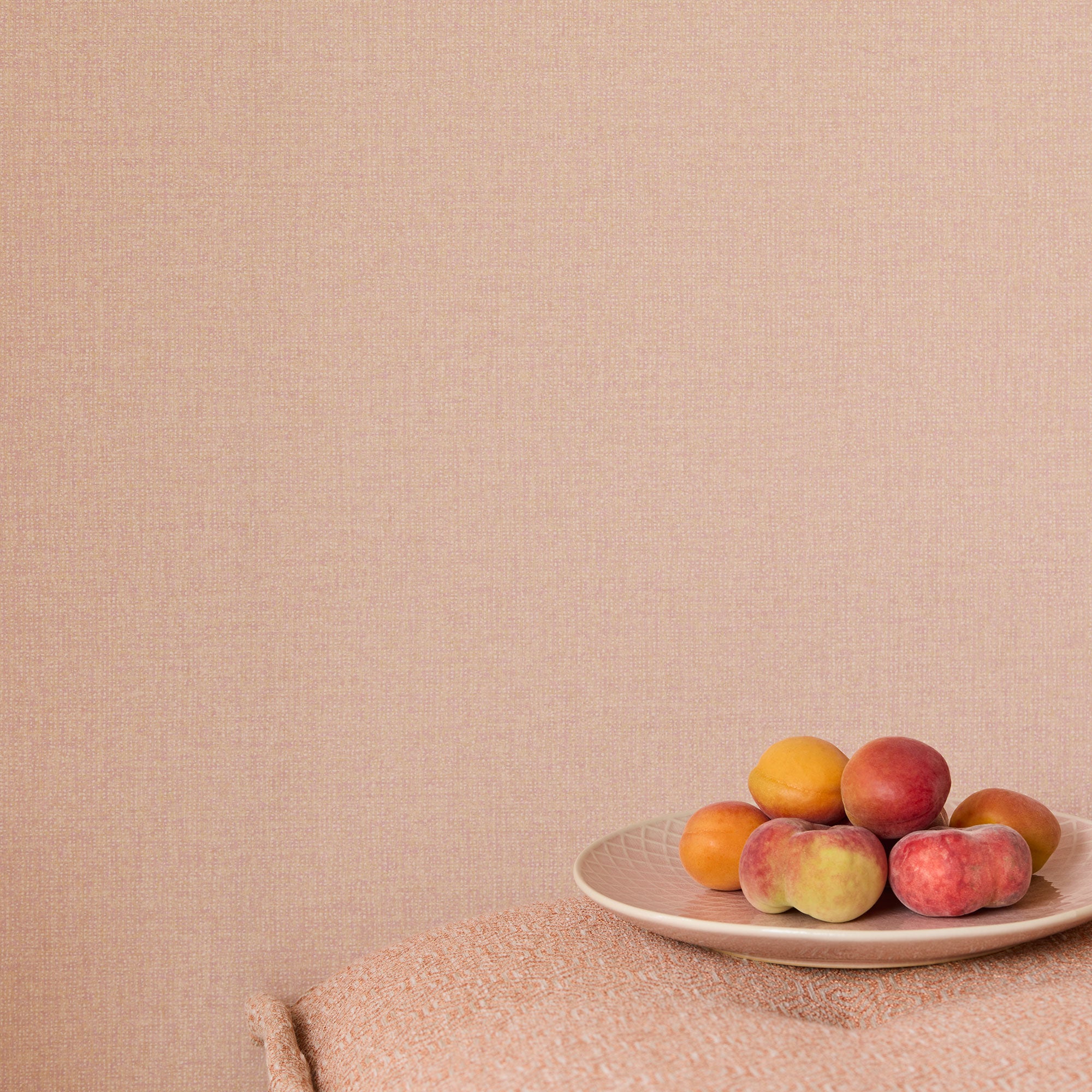 340622 Plain Texture Peach Linen Look Wallpaper by Eijffinger