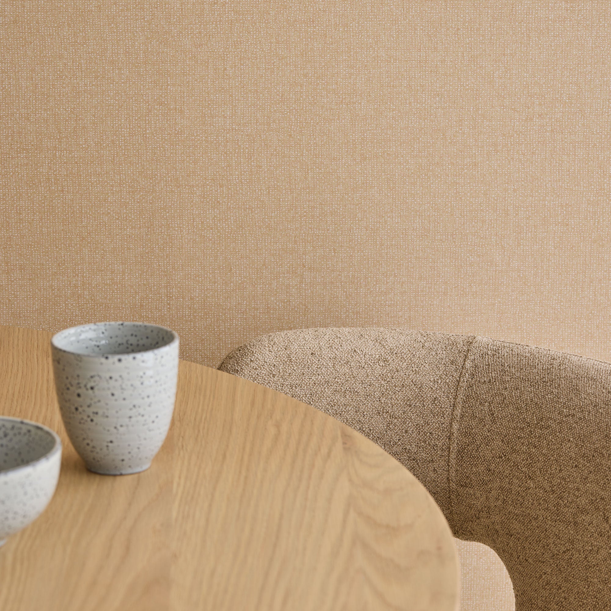 340630 Plain Texture Tan Linen Look Wallpaper by Eijffinger