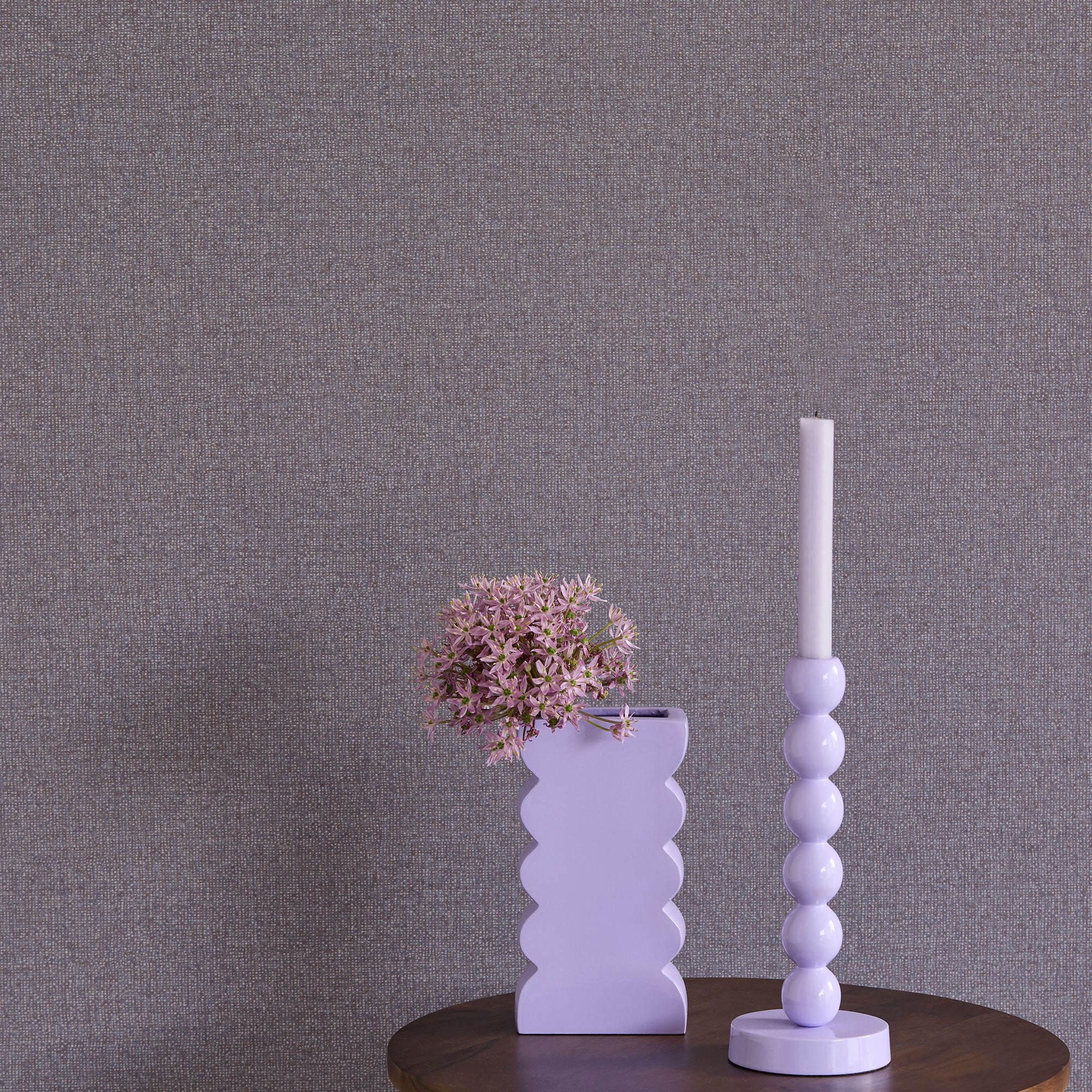 340643 Plain Texture Purple Linen Look Wallpaper by Eijffinger