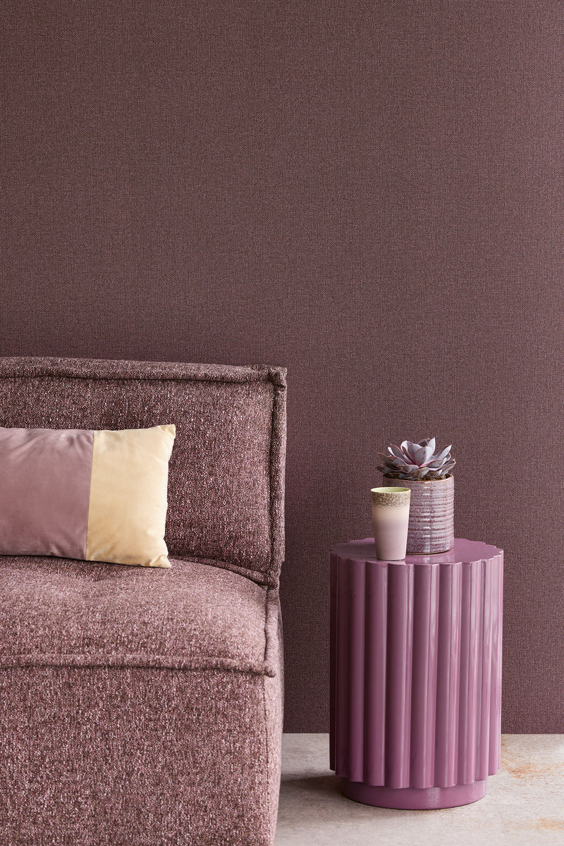340644 Plain Texture Mauve Linen Look Wallpaper by Eijffinger