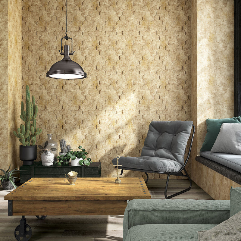 34163 Hexagon Loft 2 Wallpaper By Galerie