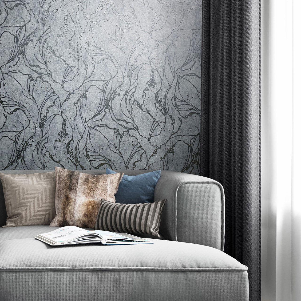 34254 Graphic The New Design Book Grey Wallpaper By Galerie