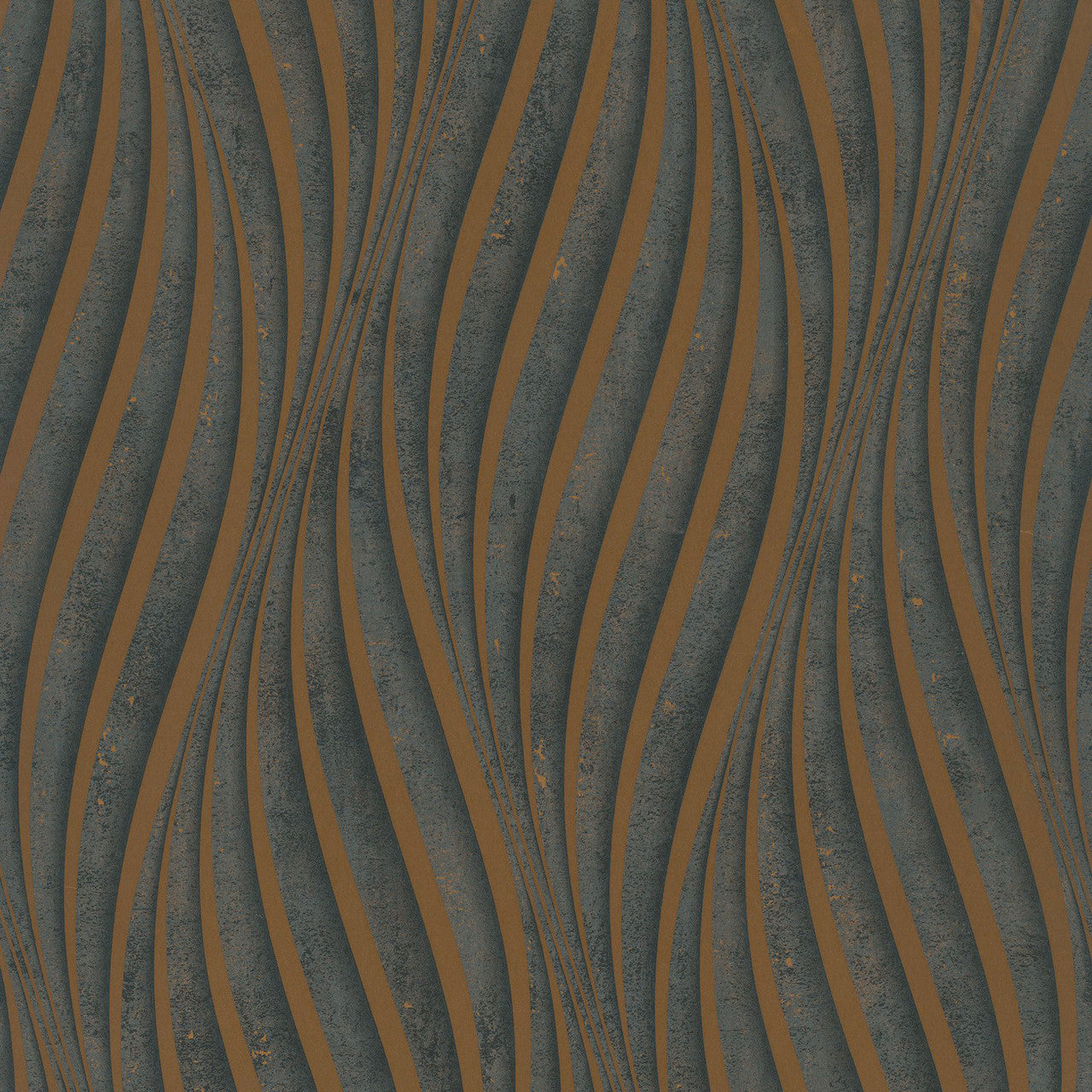 34263 Wave The New Design Book Black and Copper Wallpaper By Galerie