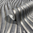 34264 Wave The New Design Book Black and Silver Wallpaper By Galerie