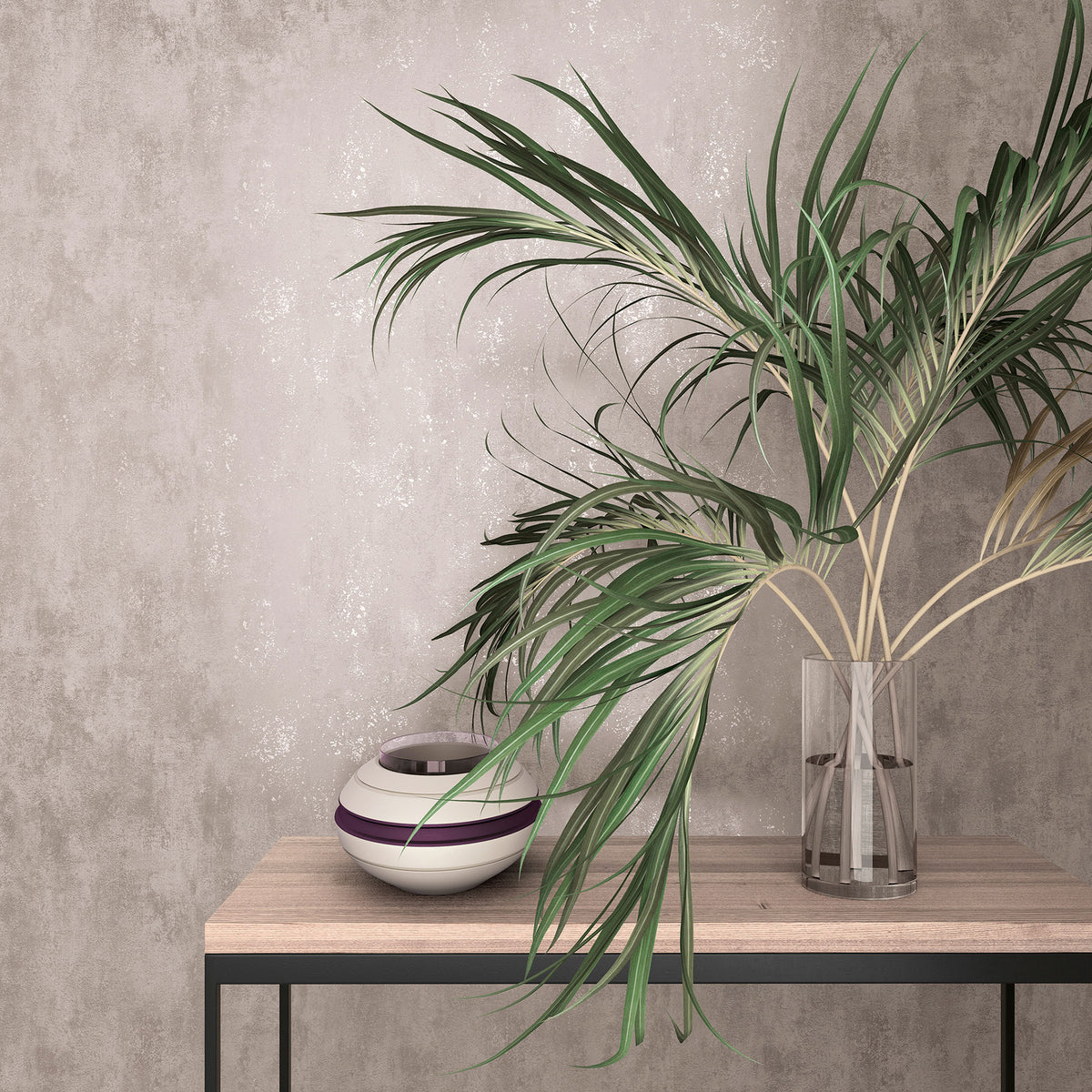 Plain The New Textures Greige - Metallic Elements Wallpaper by Galerie