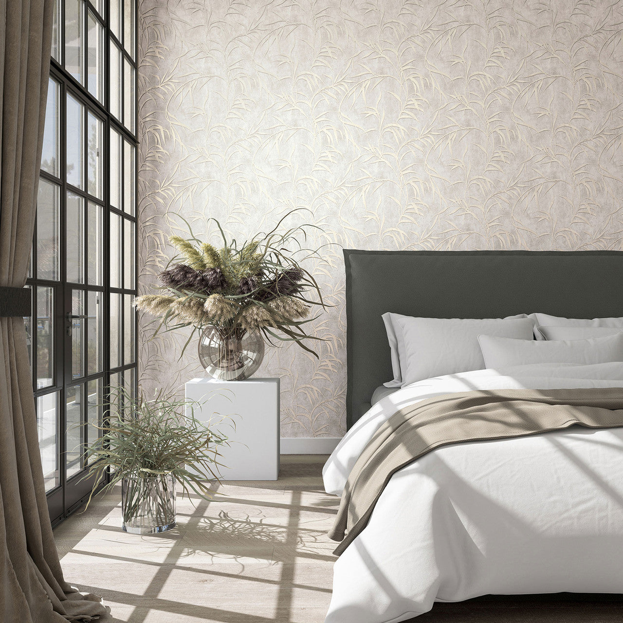 34284 Shimmer Leaf The New Design Book Beige Wallpaper By Galerie