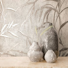 34286 Shimmer Leaf The New Design Book Warm Grey Wallpaper By Galerie