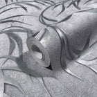 34287 Shimmer Leaf The New Design Book Grey and Silver Wallpaper By Galerie