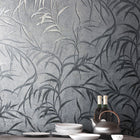 34287 Shimmer Leaf The New Design Book Grey and Silver Wallpaper By Galerie
