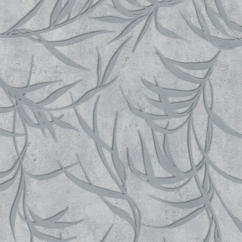 34287 Shimmer Leaf The New Design Book Grey and Silver Wallpaper By Galerie