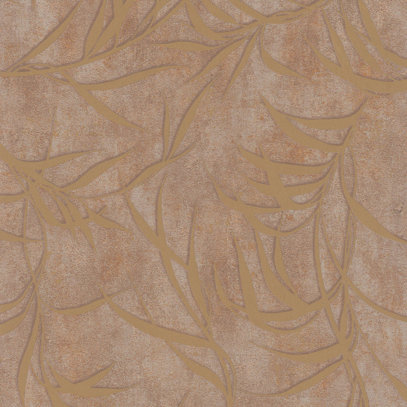 34288 Shimmer Leaf The New Design Book Copper and Gold Wallpaper By Galerie