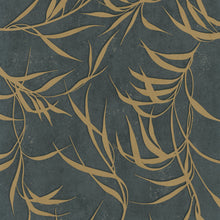34289 Shimmer Leaf The New Design Book Black and Gold Wallpaper By Galerie