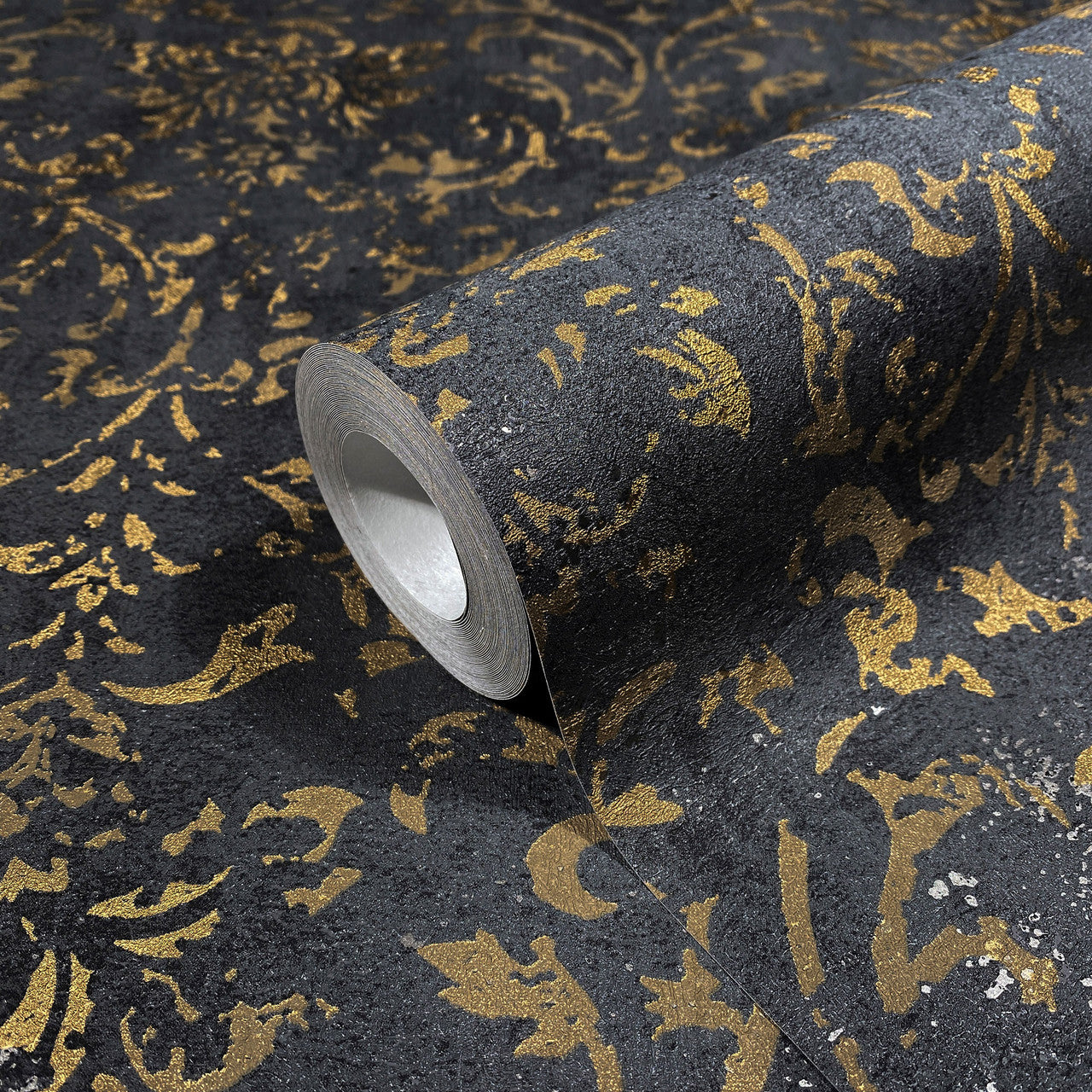 34297 Ornamental The New Design Book Black and Gold Wallpaper By Galerie