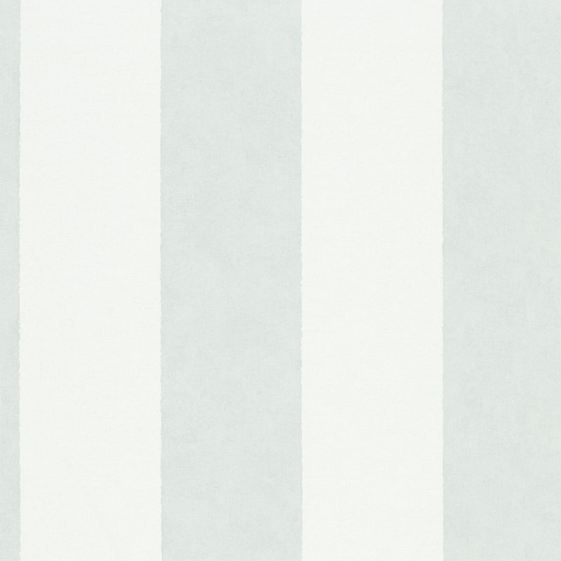 34410 Thick Stripe Flora White and Green Wallpaper By Galerie