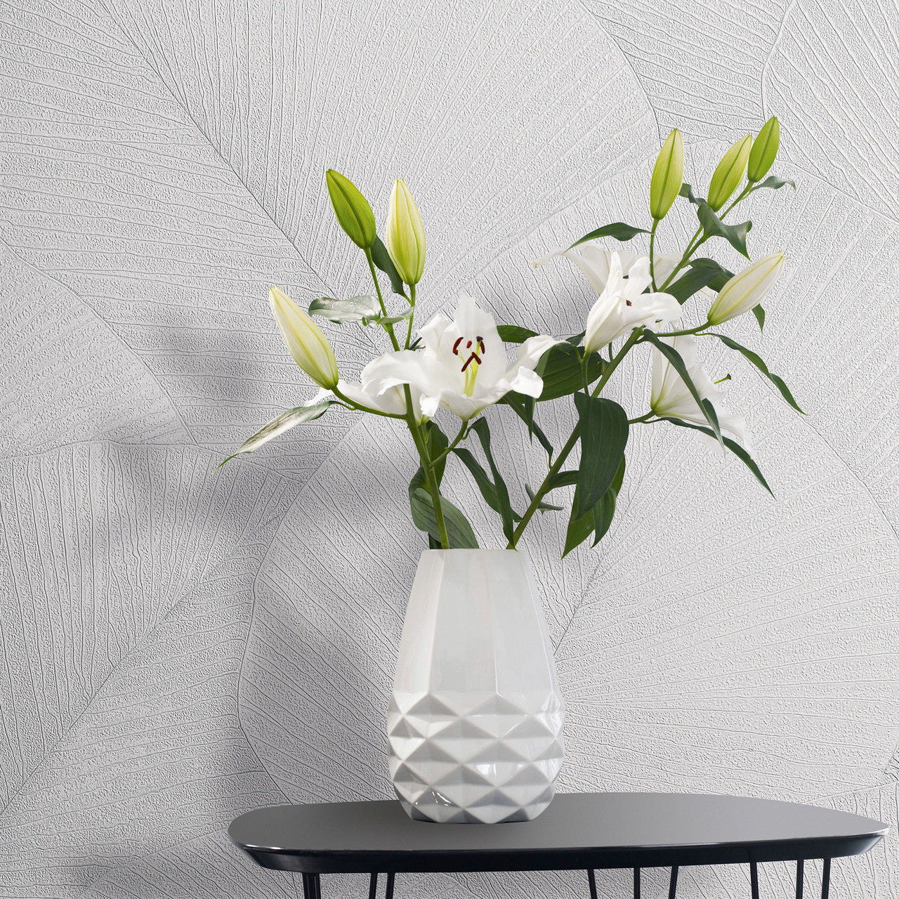 34507 Palm Leaf The New Design Book White Wallpaper By Galerie