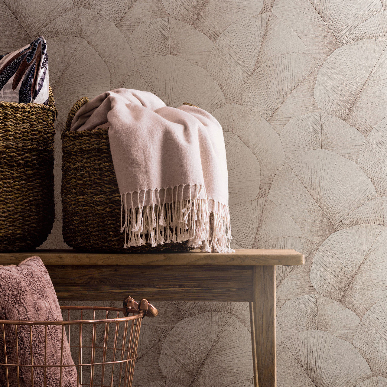 34511 Palm Leaf The New Design Book Rose Wallpaper By Galerie