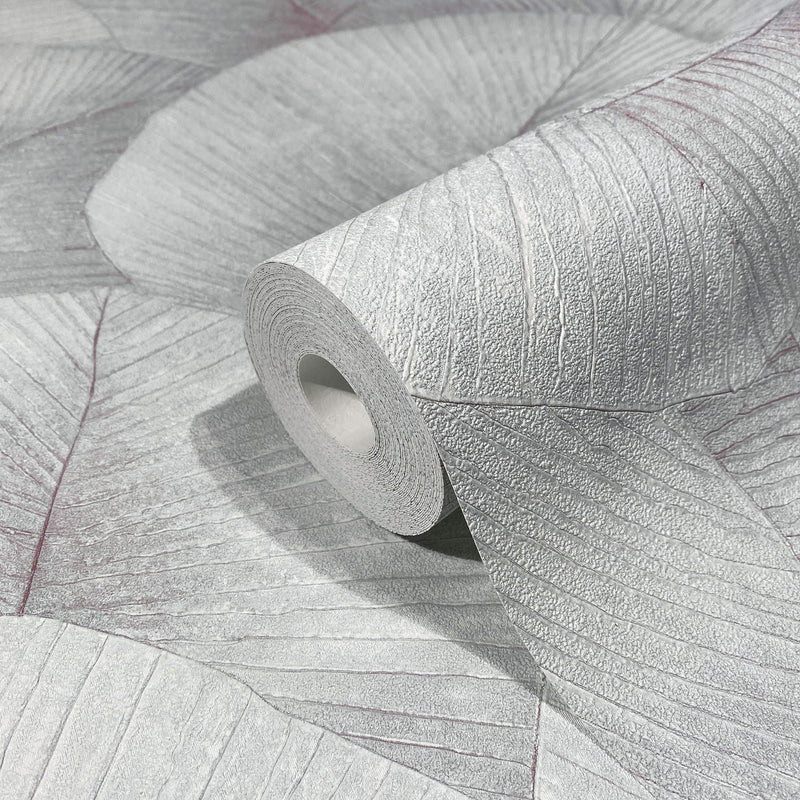 34512 Palm Leaf The New Design Book Grey and Blue Wallpaper By Galerie