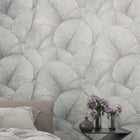 34512 Palm Leaf The New Design Book Grey and Blue Wallpaper By Galerie