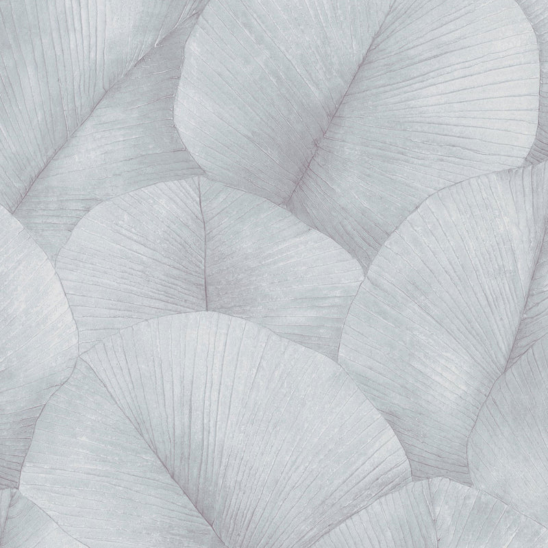 34512 Palm Leaf The New Design Book Grey and Blue Wallpaper By Galerie