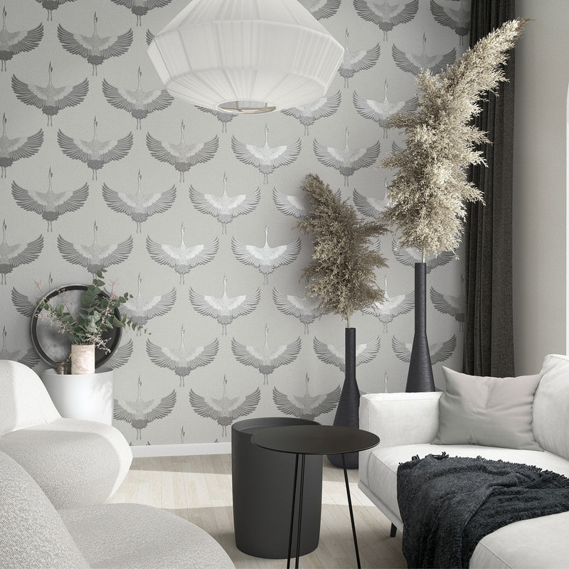 34530 Stork The New Design Book White and Grey Wallpaper By Galerie