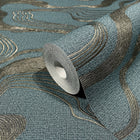 34538 Flow The New Design Book Blue Wallpaper By Galerie