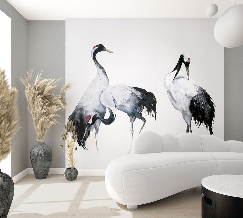 34596 Painted Crane Mural Kumano Wallpaper By Galerie