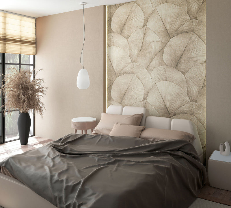 34597 Repeatable Palm Leaf Mural Kumano Wallpaper By Galerie