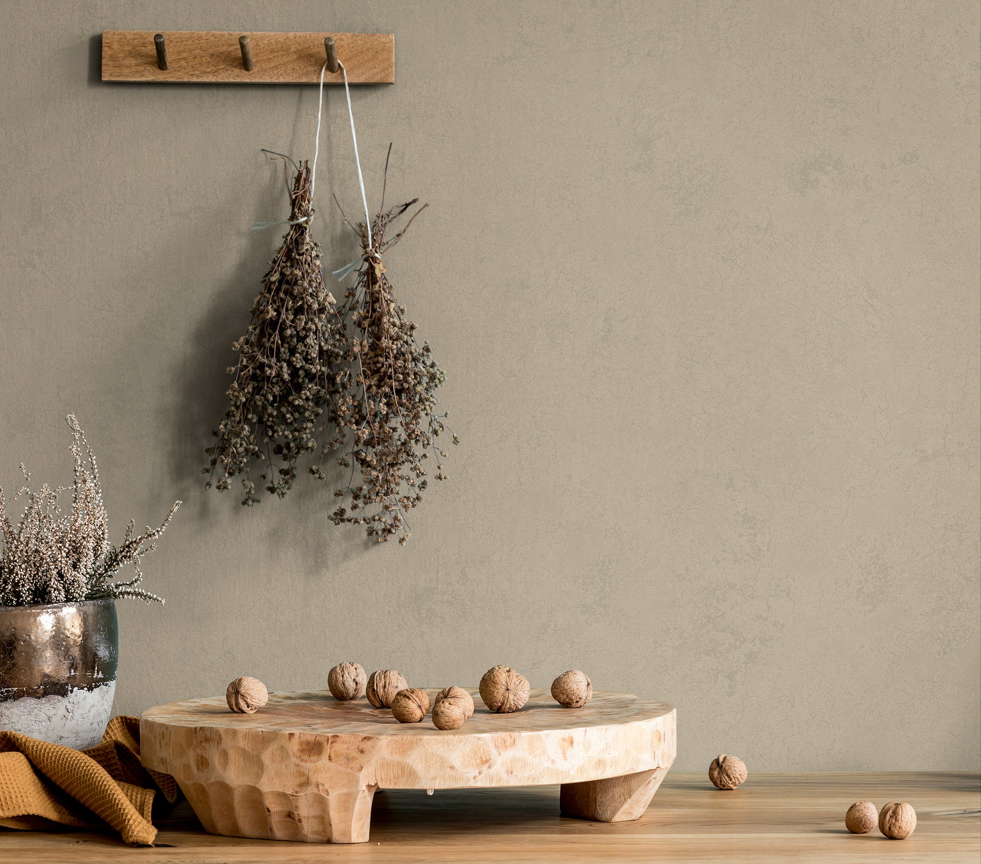 34606 Wallpaper 002 Beige & Brown Wallpaper by Galerie