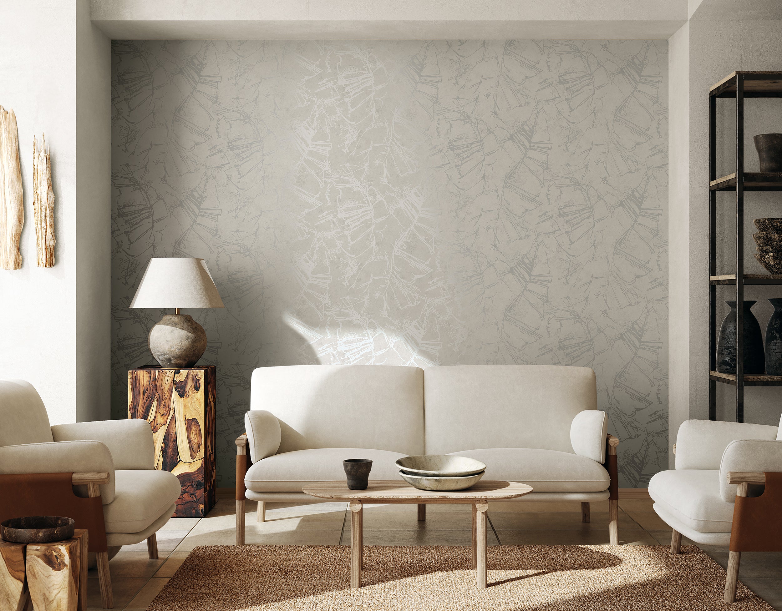 34614 Wallpaper 004 Beige & Brown Wallpaper by Galerie